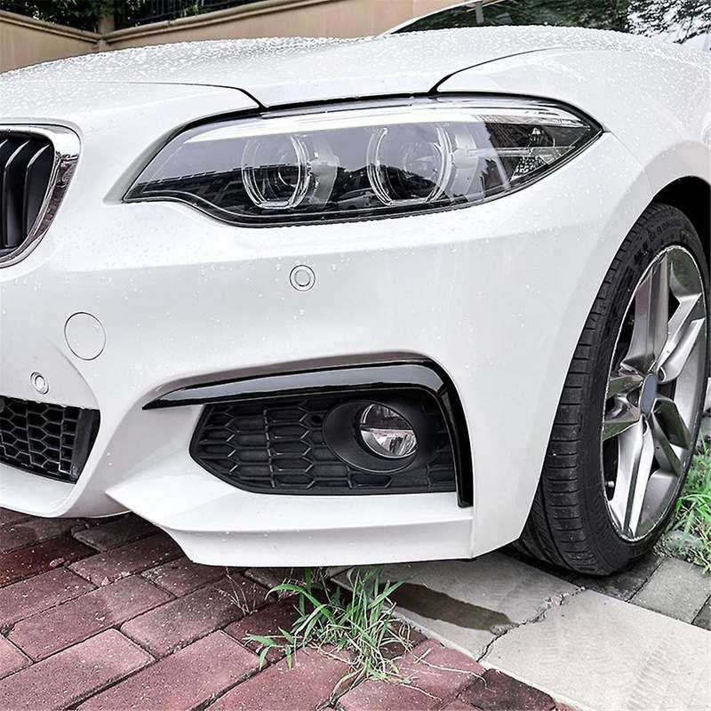 Car Front Bumper Lip Splitter Spoiler Strips for 2 Series F22 F23 2015-2019 Air Knife Trims Gloss Bl