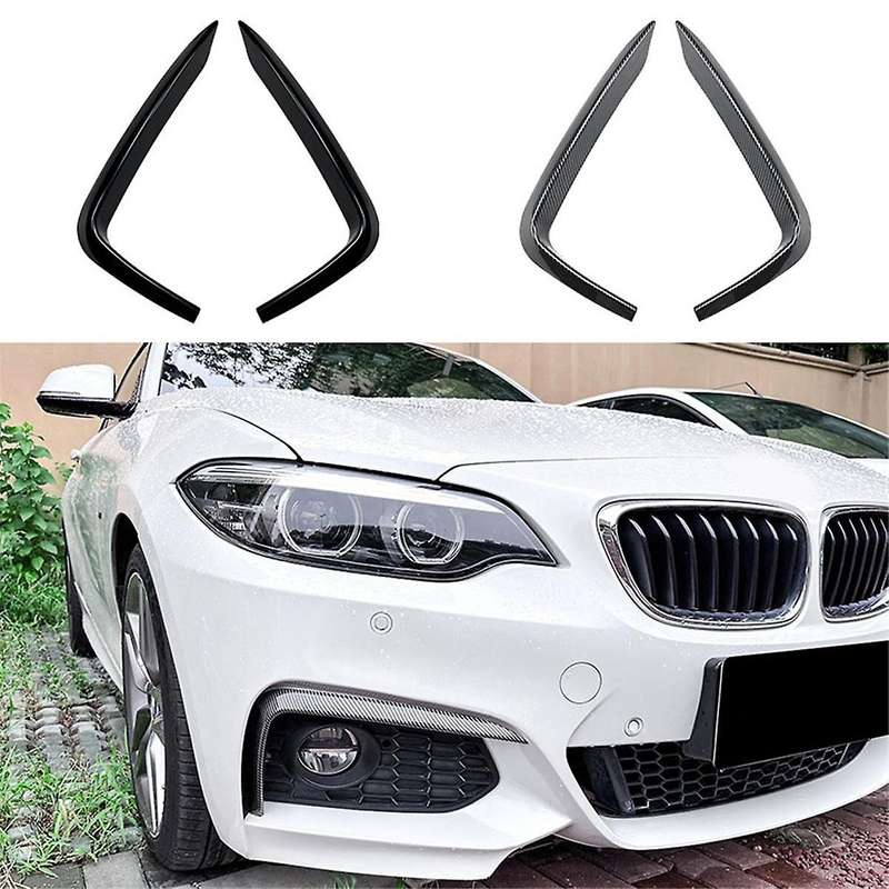 Car Front Bumper Lip Splitter Spoiler Strips for 2 Series F22 F23 2015-2019 Air Knife Trims Gloss Bl