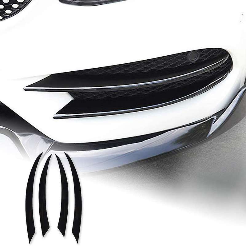 Car Front Bumper Lip Splitter Spoiler Fog Lights Trim Sticker for 2015-2018 C Class W205 C200L C180L
