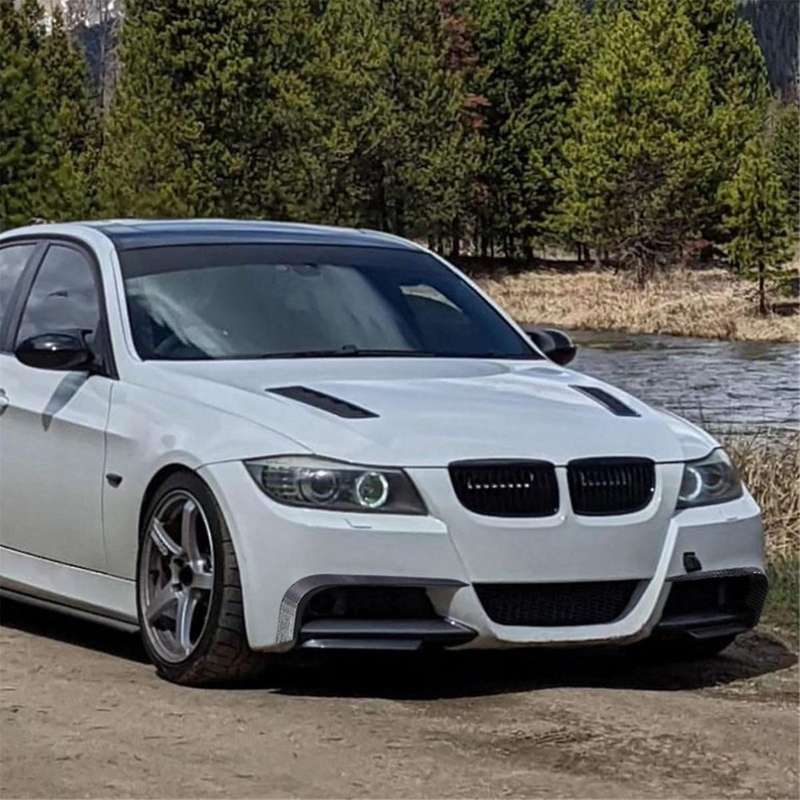 Car Front Bumper Lip Splitter Spoiler Strips for 3 Series E90 E91 2005-2008 Air Knife Trims Carbon F