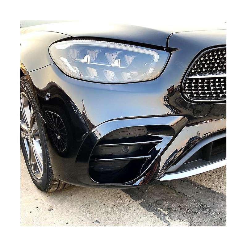 Car Front Bumper Lip Spoiler Grille Cover Trim for - E Class W213 E200 E260 E300 2021 Exterior Part