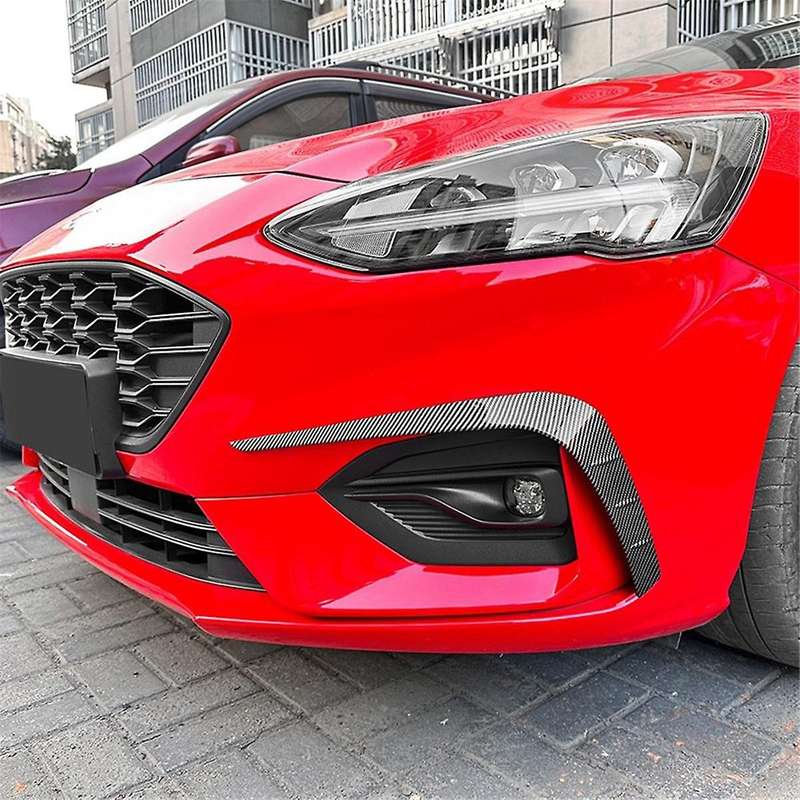 Car Front Bumper Lip Splitter Spoiler Strips for Focus St Line 2019-2022 Front Air Knife Trims Carbo