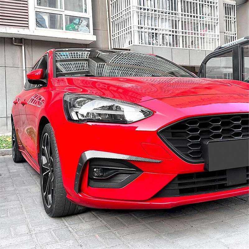 Car Front Bumper Lip Splitter Spoiler Strips for Focus St Line 2019-2022 Front Air Knife Trims Carbo