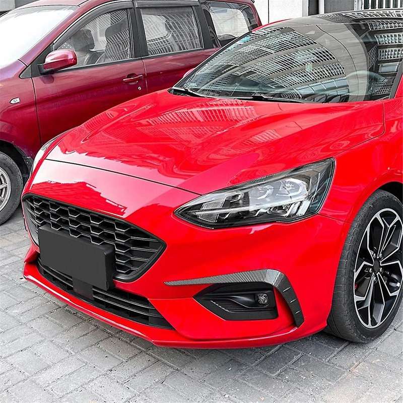 Car Front Bumper Lip Splitter Spoiler Strips for Focus St Line 2019-2022 Front Air Knife Trims Carbo