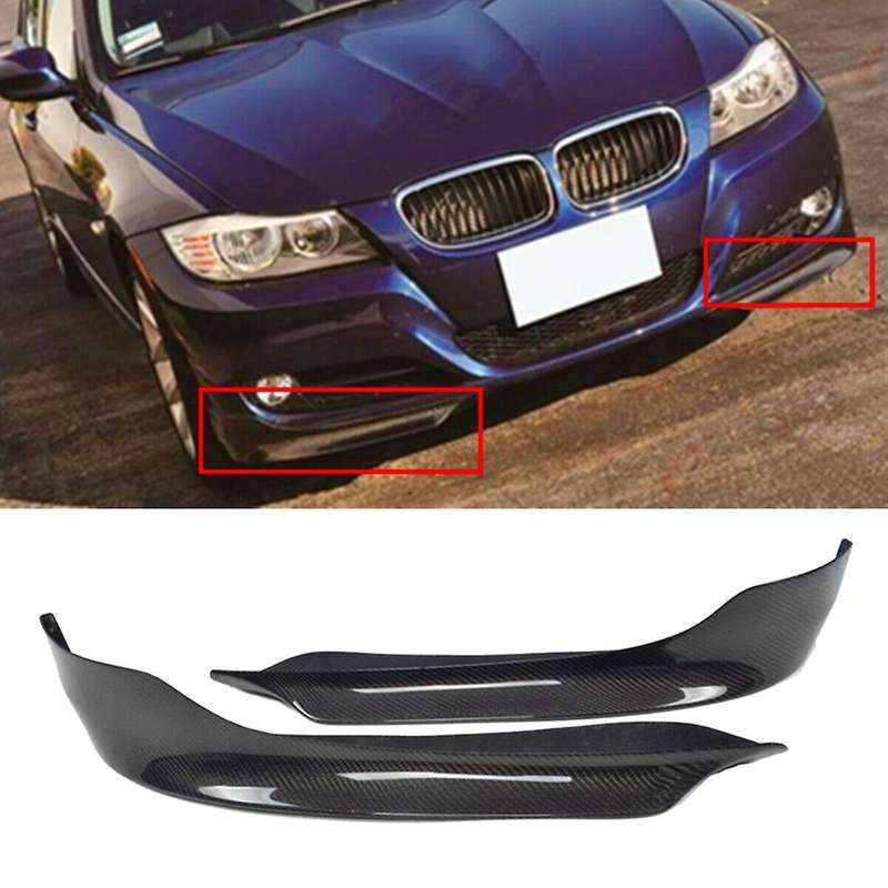 Car Front Bumper Lip Splitters for 325I 335I E90 Sedan 4-Door 2009 - 2012 Apron Winglets Flaps Spoil