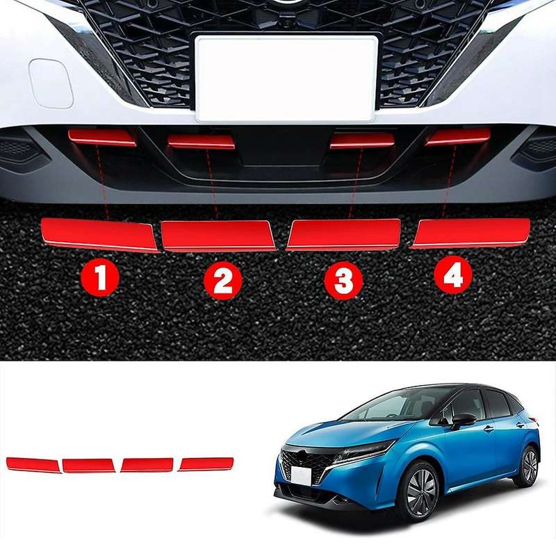 Car Front Bumper Lower Grille Trim Cover Middle Mesh Trim Cover Grille Bright Strip for NOTE E13 202