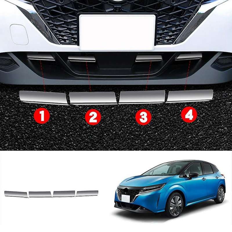 Car Front Bumper Lower Grille Trim Cover Middle Mesh Trim Cover Grille Bright Strip for NOTE E13 202