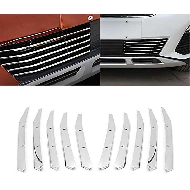 Car Front Bumper Lower Grille Grill Strips Trim for 3008 GT 2016-2020 5008 GT 2017-2020 Stainless St