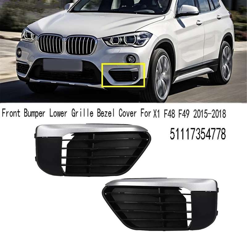 Car Front Bumper Lower Grille Bezel Cover for X1 F48 F49 2015 2016 2017 2018 51117354778