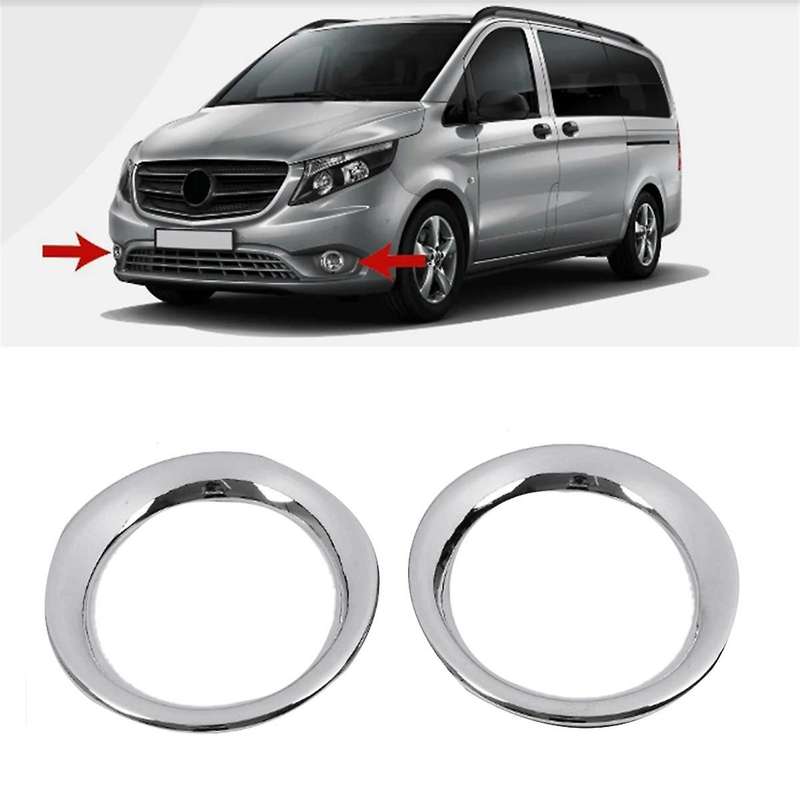 Car Front Bumper Side Fog Light Trim Frame for - W447 2014-2020 Chrome Fog Light Cover