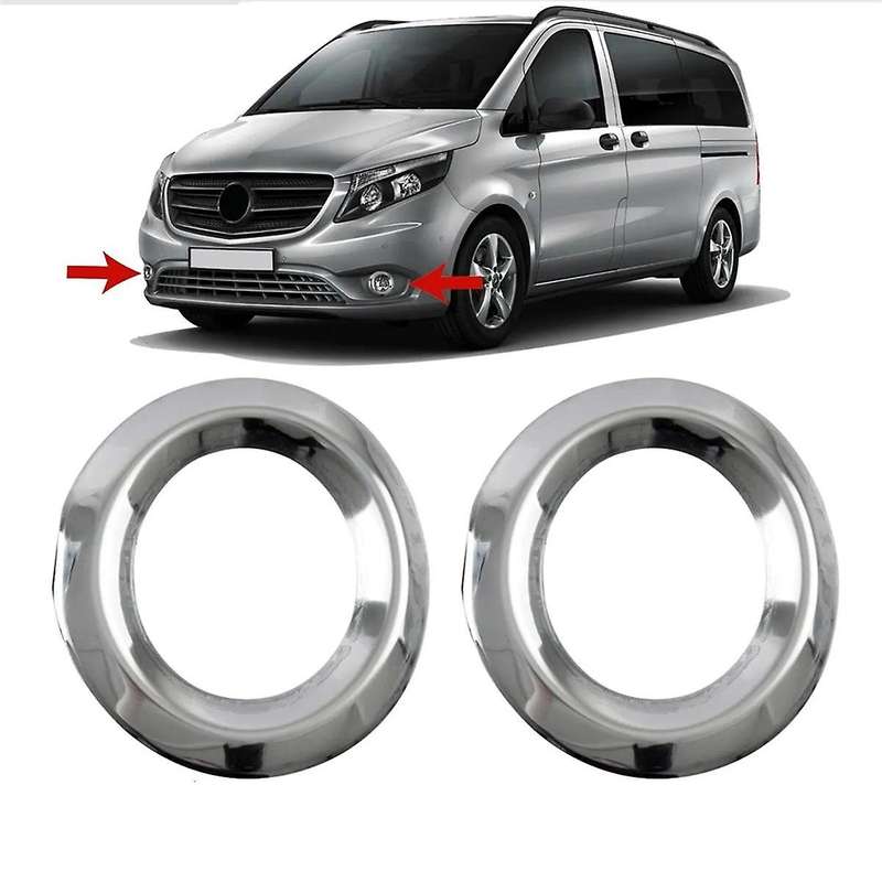 Car Front Bumper Side Fog Light Trim Frame for - W447 2014-2020 Chrome Fog Light Cover