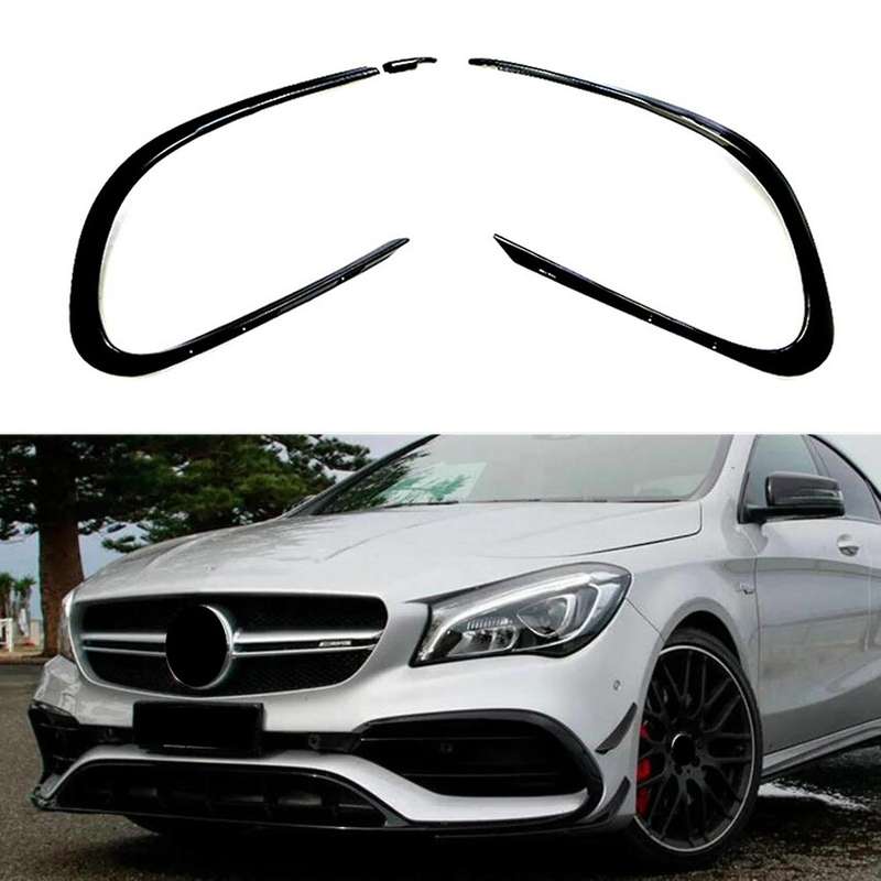 Car Front Bumper Side Fog Light Splitter Spoiler for CLA Class W117 C117 CLA45 CLA200 CLA220 2016-20