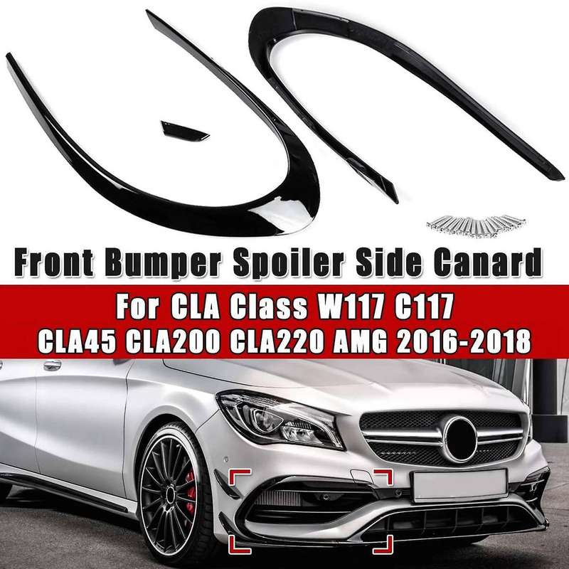 Car Front Bumper Side Fog Light Splitter Spoiler for CLA Class W117 C117 CLA45 CLA200 CLA220 2016-20