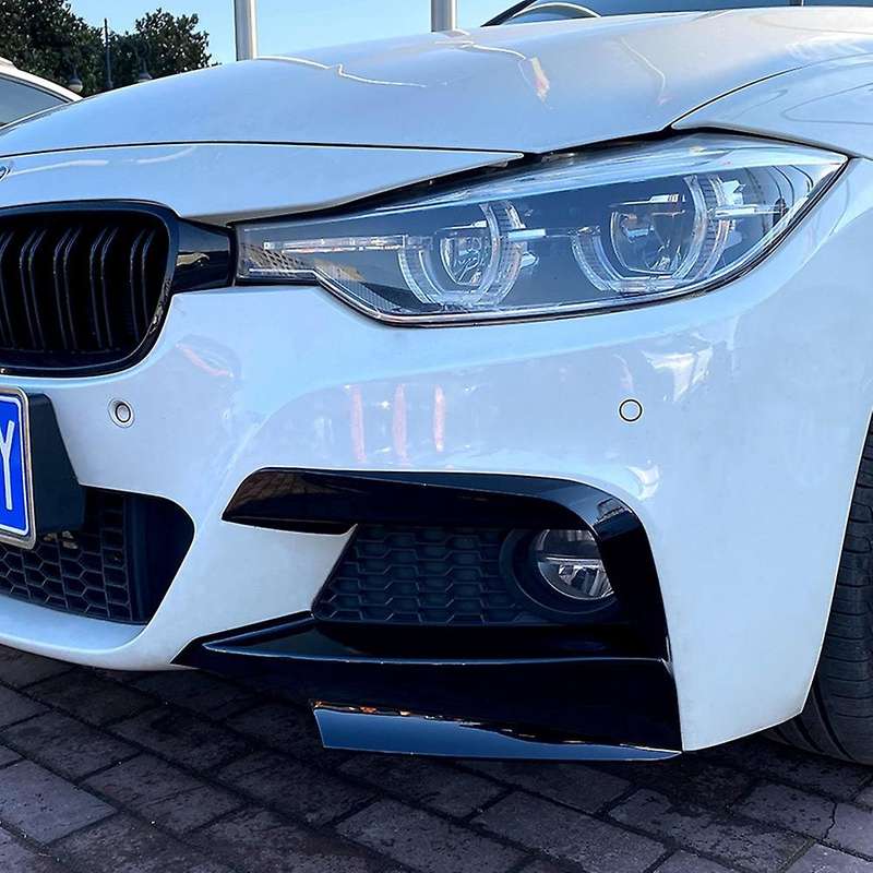 Car Front Bumper Side Splitter Spoiler Kit Fog Lamp Cover for - F30 F35 M Pack 320i 325i 2013-2019