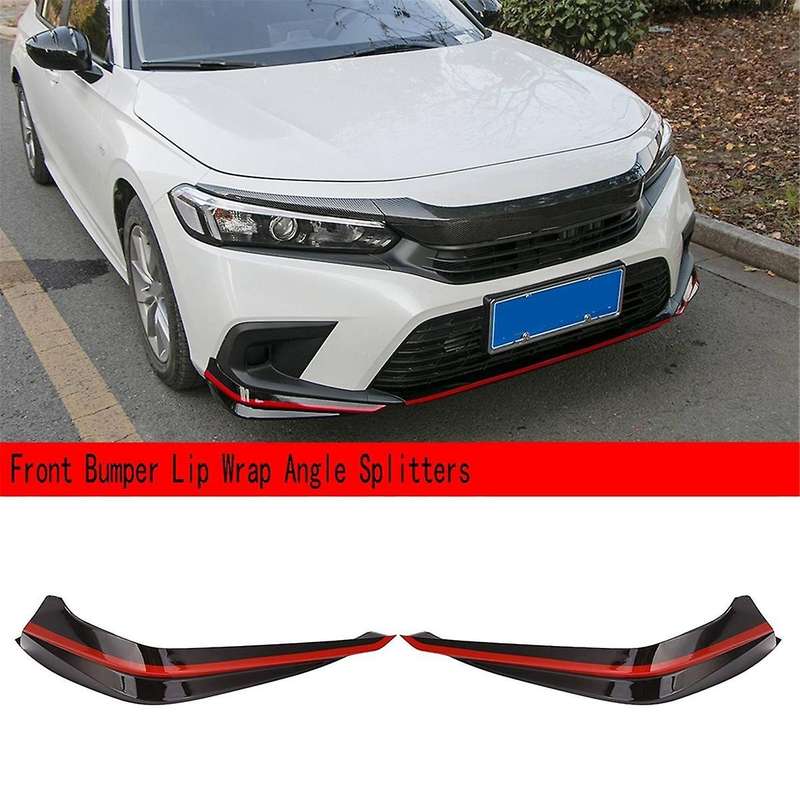 Car Front Bumper Side Spoiler Guard Car Body Modification for 11Th 22 Front Bumper Lip Wrap Angle S
