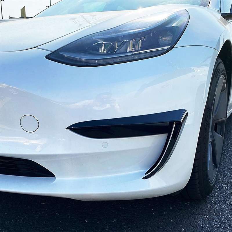 Car Front Bumper Splitter Spoiler Covers Trim Fog Lights Eyebrow Wind Knife for 2017-2023 Gloss Blac