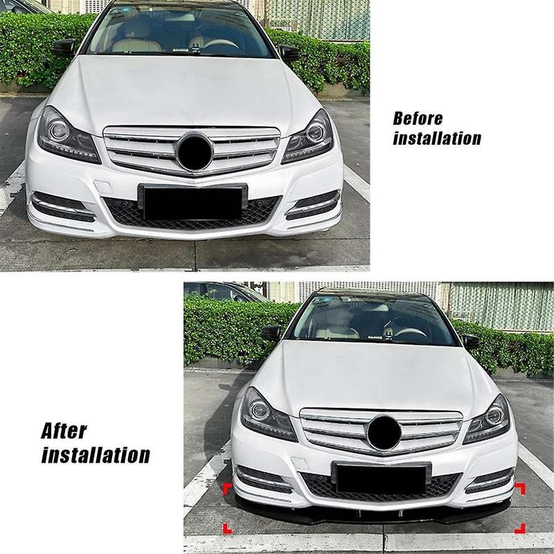 Car Front Bumper Splitter Lip Diffuser Spoiler Cover Guard for C-class W204 2011-2014 Carbon Fiber P