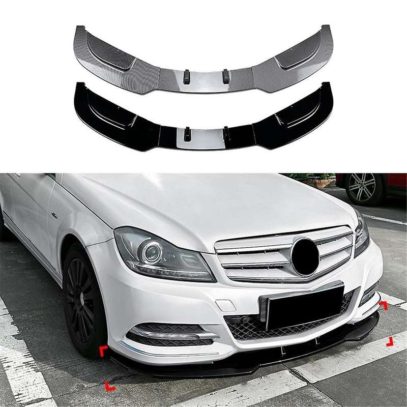 Car Front Bumper Splitter Lip Diffuser Spoiler Cover Guard for C-class W204 2011-2014 Gloss Black