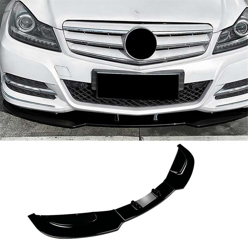 Car Front Bumper Splitter Lip Diffuser Spoiler Cover Guard for C-class W204 2011-2014 Gloss Black