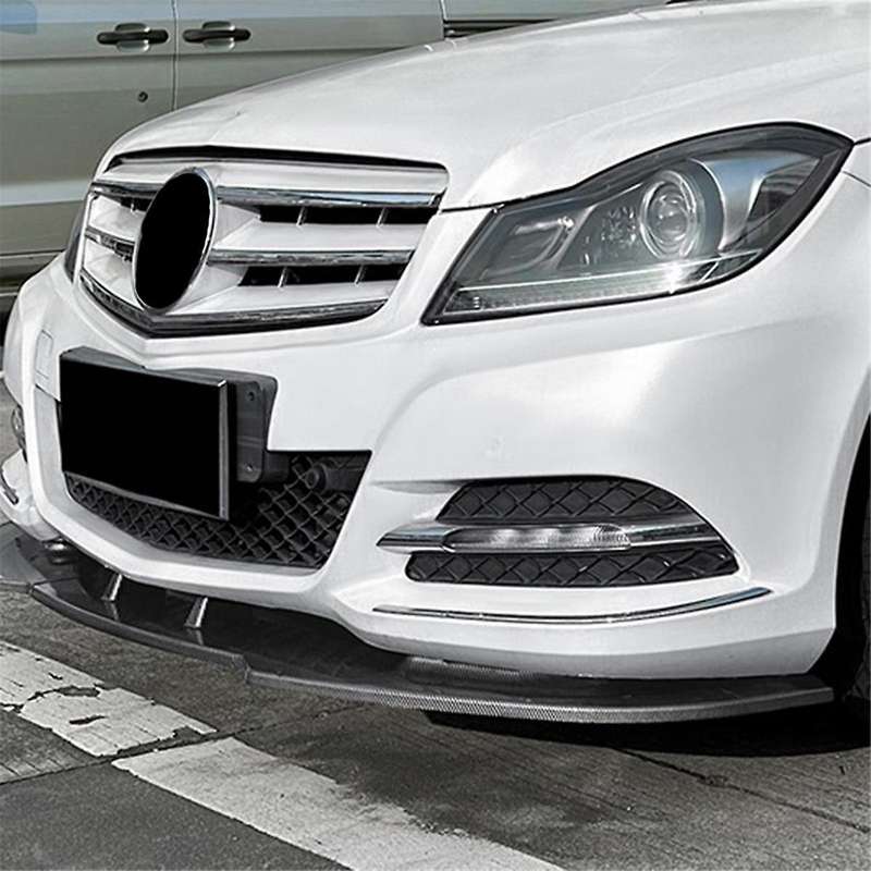 Car Front Bumper Splitter Lip Diffuser Spoiler Cover Guard for C-class W204 2011-2014 Gloss Black
