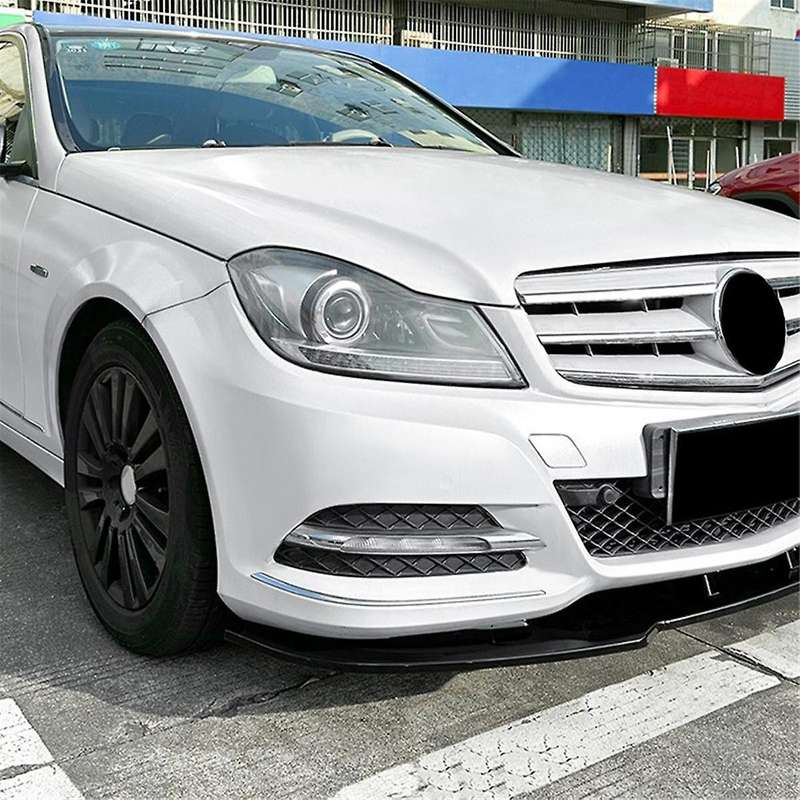 Car Front Bumper Splitter Lip Diffuser Spoiler Cover Guard for C-class W204 2011-2014 Gloss Black