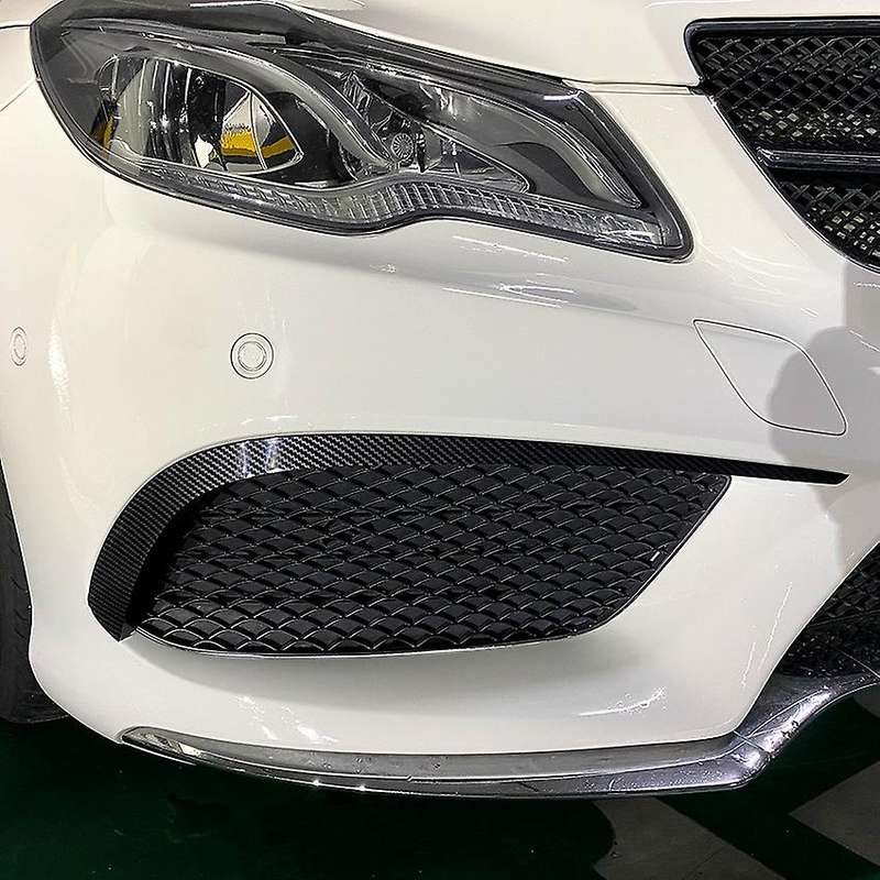 Car Front Bumper Splitter Spoiler Air Knife Covers Trim for E-Class Coupe C207 2013-2016 Line Carbon