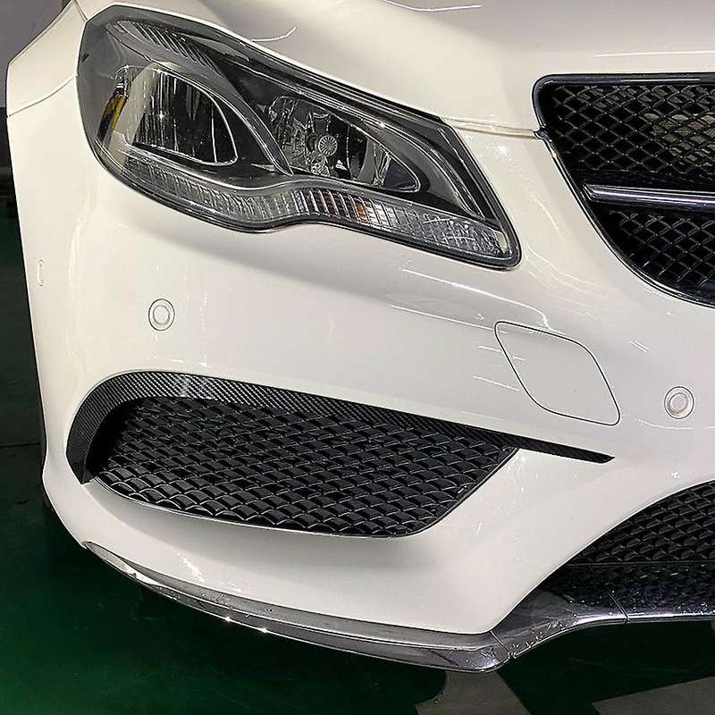 Car Front Bumper Splitter Spoiler Air Knife Covers Trim for E-Class Coupe C207 2013-2016 Line Carbon