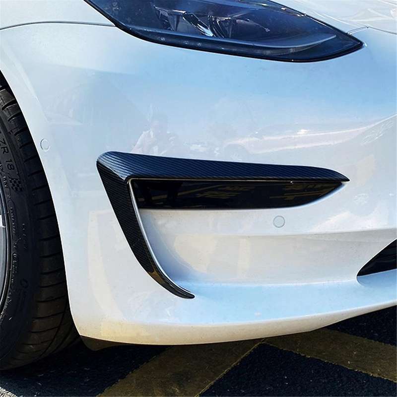 Car Front Bumper Splitter Spoiler Covers Trim Fog Lights Eyebrow Wind Knife for 2017-2023 Abs Carbo