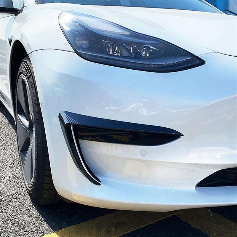 Car Front Bumper Splitter Spoiler Covers Trim Fog Lights Eyebrow Wind Knife for 2017-2023 Abs Carbo
