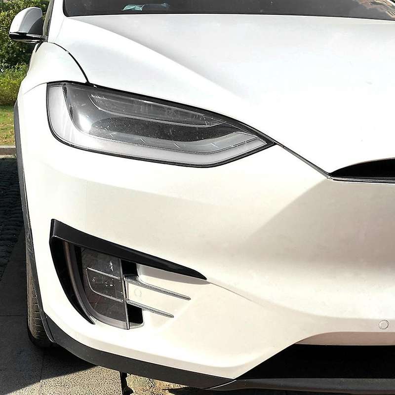 Car Front Bumper Splitter Spoiler Covers Trim Fog Lights Eyebrow Wind Knife Sticker for Model X 2015