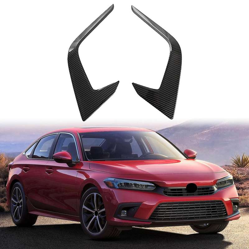 Car Front Bumper Splitter Spoiler Covers Trim Fog Lights Eyebrow Wind Knife Sticker for 11Th 2021-20