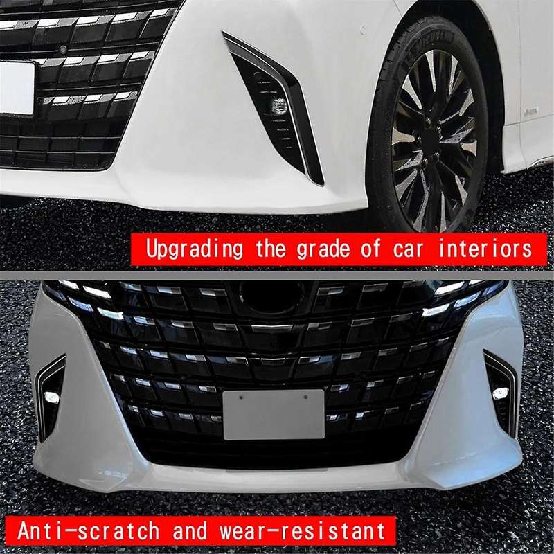 Car Front Bumper Splitter Spoiler Decorative Trims Fog Light Canard for Alphard 40 Series 2023+ Glo