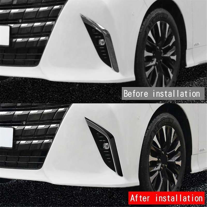 Car Front Bumper Splitter Spoiler Decorative Trims Fog Light Canard for Alphard 40 Series 2023+ Glo
