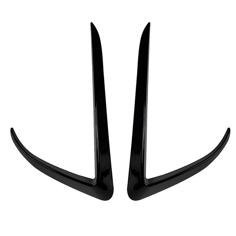 Car Front Bumper Splitter Spoiler Covers Trim Fog Lights Eyebrow Wind Knife for Model X 2015-2020 Gl