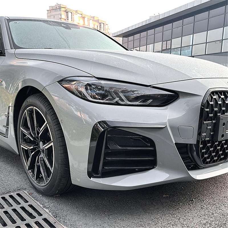Car Front Bumper Splitter Spoiler for 4 Series G26 2020+ Fog Lights Decorative Cover Bright Black