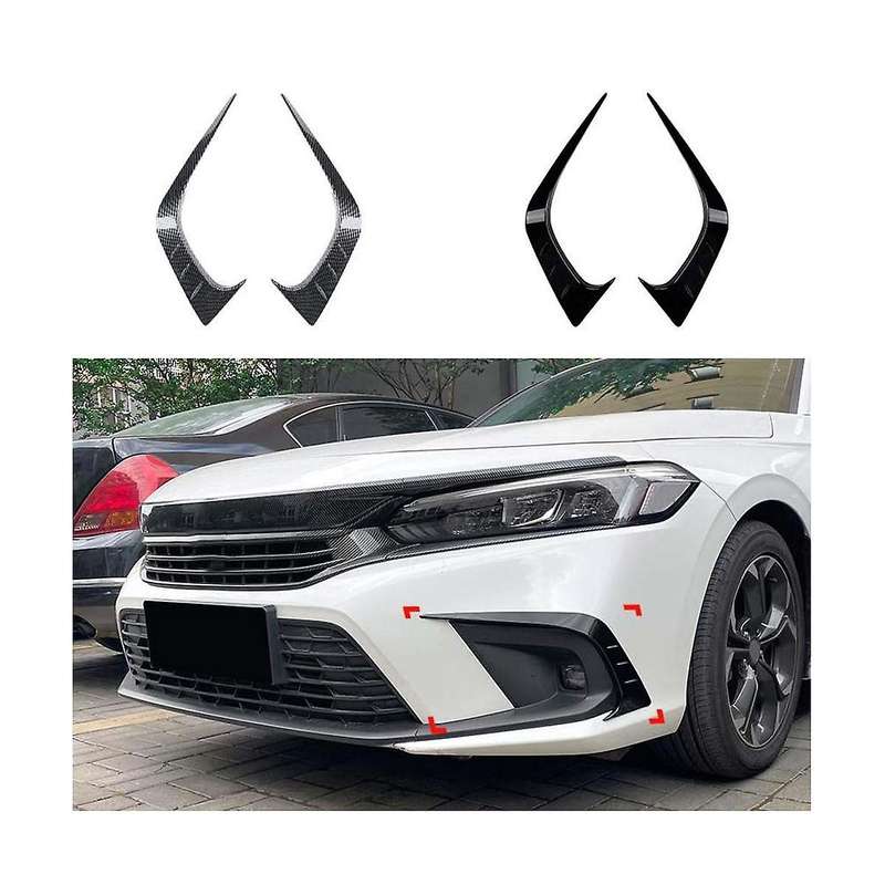 Car Front Bumper Splitter Spoiler Fog Light Canard for 11th Generation 2021+ Carbon Fiber Pattern