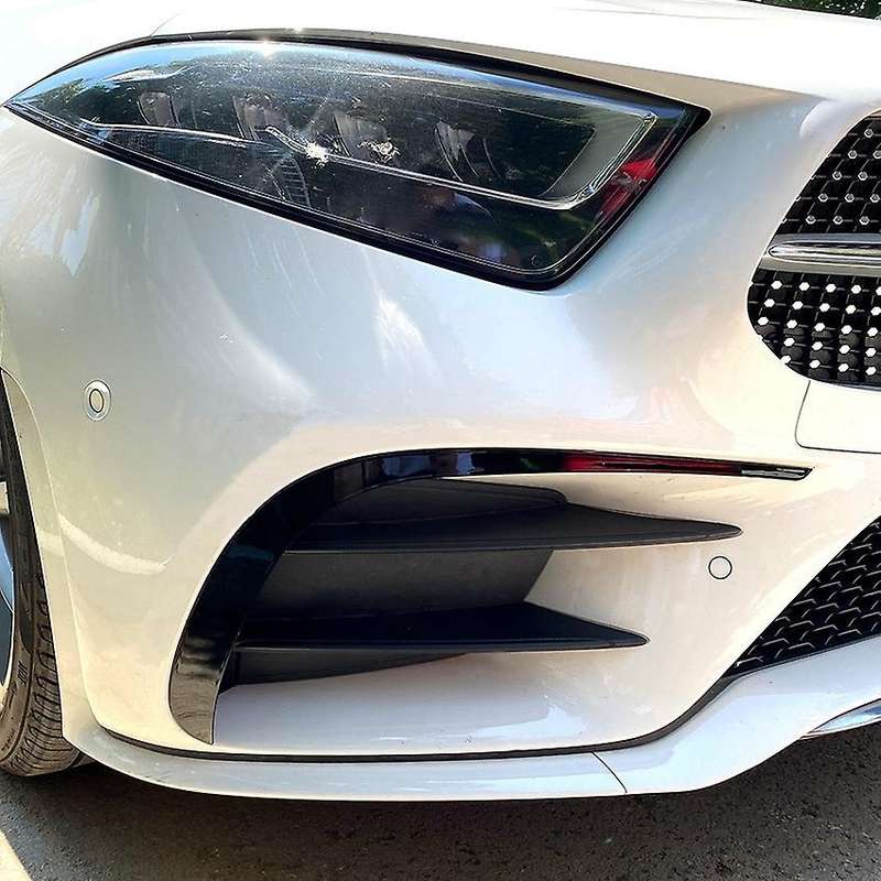 Car Front Bumper Splitter Spoiler Side Decorative Covers for -Class C257 2018-2021 Line Black