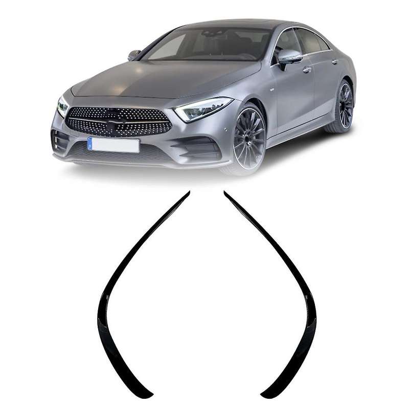Car Front Bumper Splitter Spoiler Side Decorative Covers for -Class C257 2018-2021 Line Black