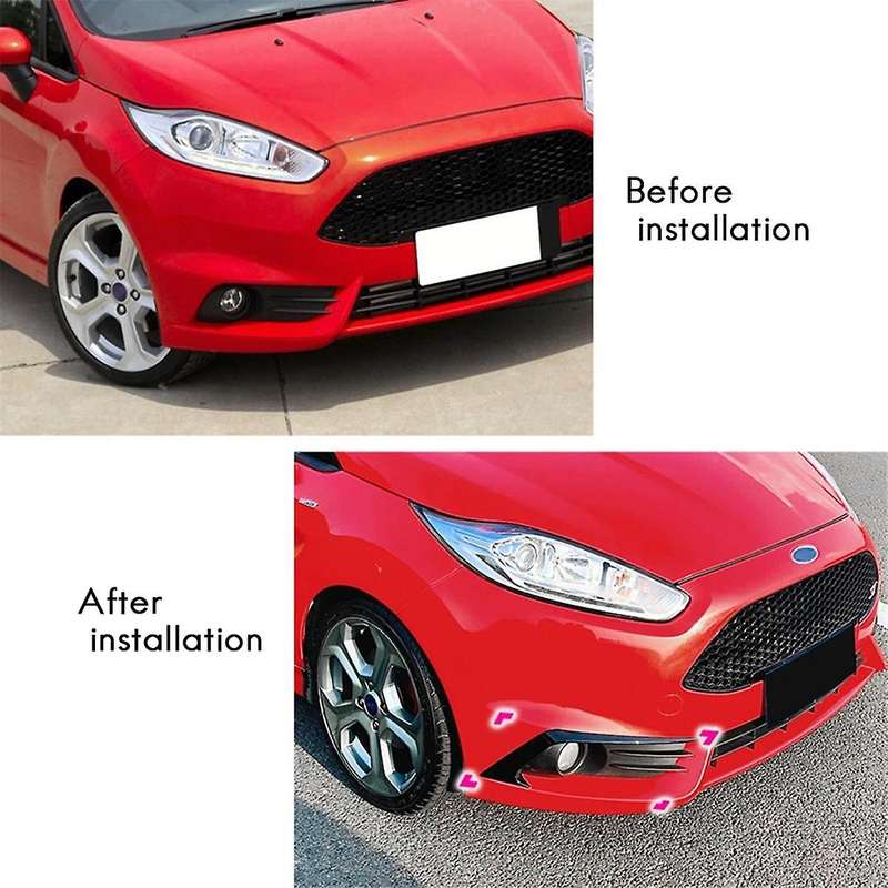 Car Front Bumper Splitter Spoiler Decorative Trims Fog Light Canard for Fiesta St Mk6 12-2017 Carbo