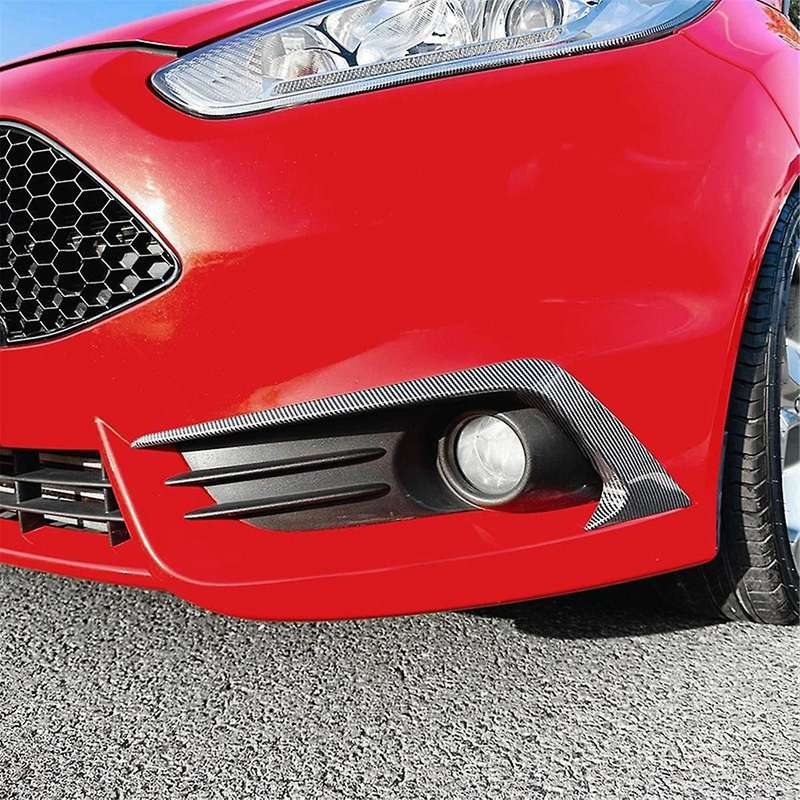 Car Front Bumper Splitter Spoiler Decorative Trims Fog Light Canard for Fiesta St Mk6 12-2017 Carbo