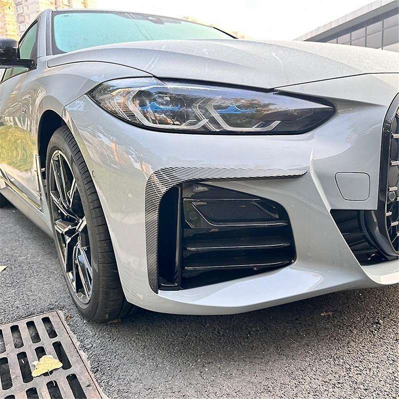 Car Front Bumper Splitter Spoiler for 4 Series G26 2020+ Fog Lights Decorative Cover Carbon Fiber