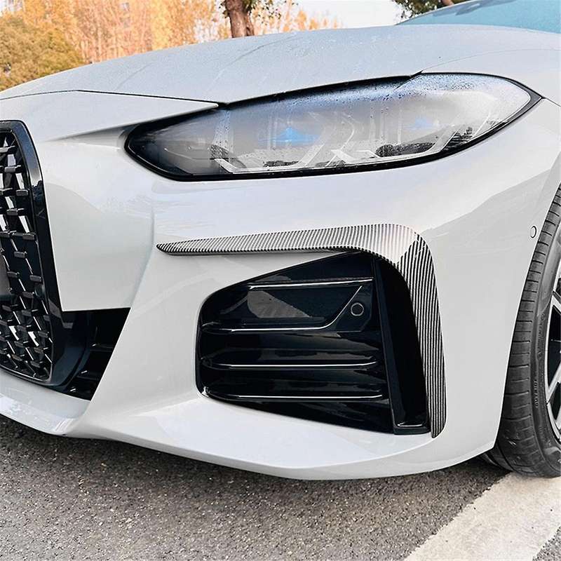 Car Front Bumper Splitter Spoiler for 4 Series G26 2020+ Fog Lights Decorative Cover Carbon Fiber