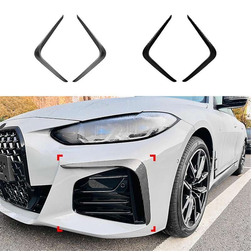 Car Front Bumper Splitter Spoiler for 4 Series G26 2020+ Fog Lights Decorative Cover Carbon Fiber