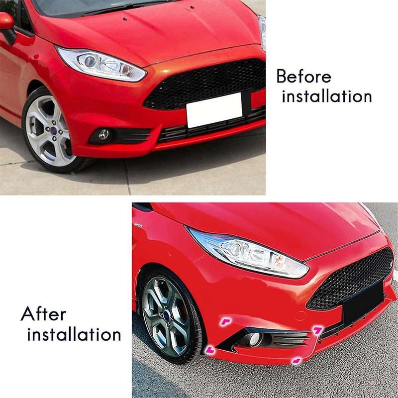 Car Front Bumper Splitter Spoiler Decorative Trims Fog Light Canard for Fiesta St Mk6 2012-2017 Glo