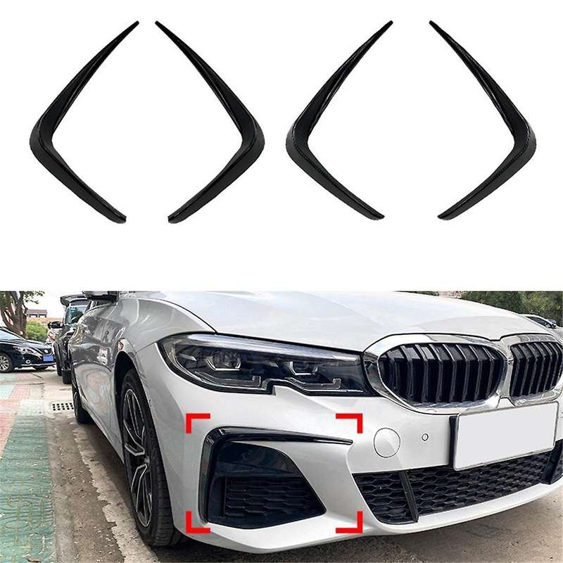 Car Front Bumper Splitter Spoiler Trim Fog Light Canard for 3 Series G20 320i 325i 2019-2022, A
