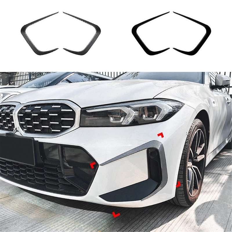Car Front Bumper Splitter Spoiler Trim Fog Light Canard for 3 Series G20 G21 2023+ Carbon Fiber Pat