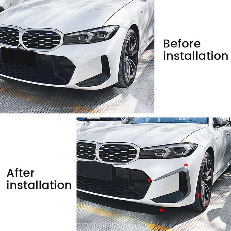 Car Front Bumper Splitter Spoiler Trim Fog Light Canard for 3 Series G20 G21 2023+ Carbon Fiber Pat