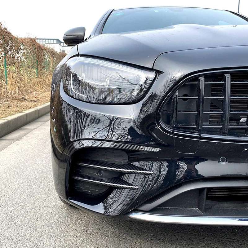 Car Front Bumper Spoiler Cover Fog Light Grille Stip for E Class W213 E260 E300 E53 2021 C