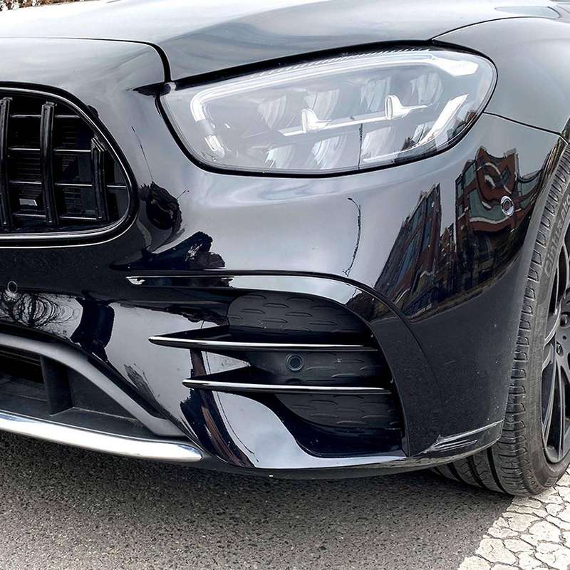 Car Front Bumper Spoiler Cover Fog Light Grille Stip for E Class W213 E260 E300 E53 2021 C