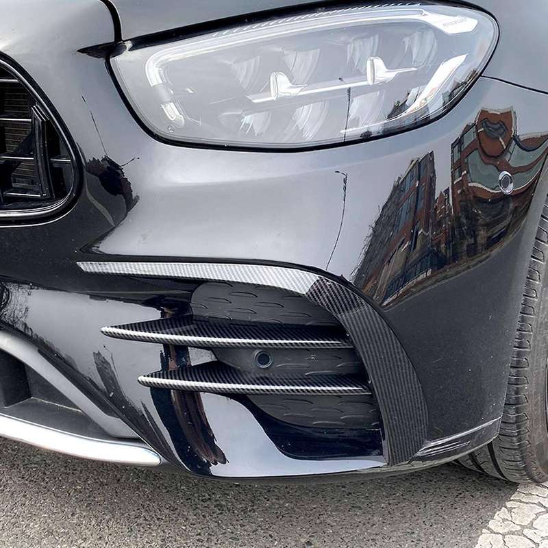 Car Front Bumper Spoiler Cover Fog Light Grille Stip for E Class W213 E260 E300 E53 2021 C